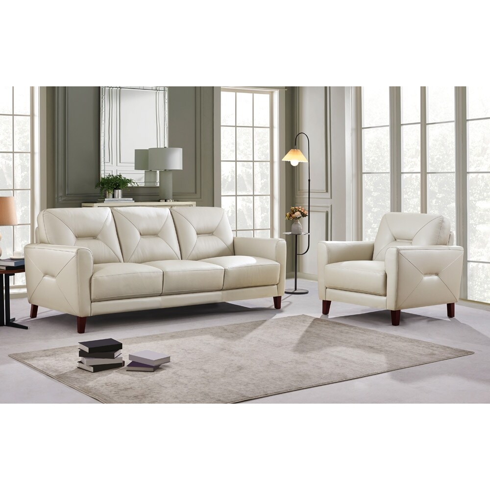 Hydeline Mavis Top Grain Leather Sofa and Chair Set