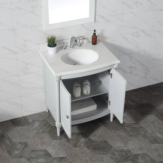 Home Decorators Collection Parkcrest 30 in. W x 22 in. D Vanity in Dove Grey with Marble Top in White with White Sink Parkcrest 30