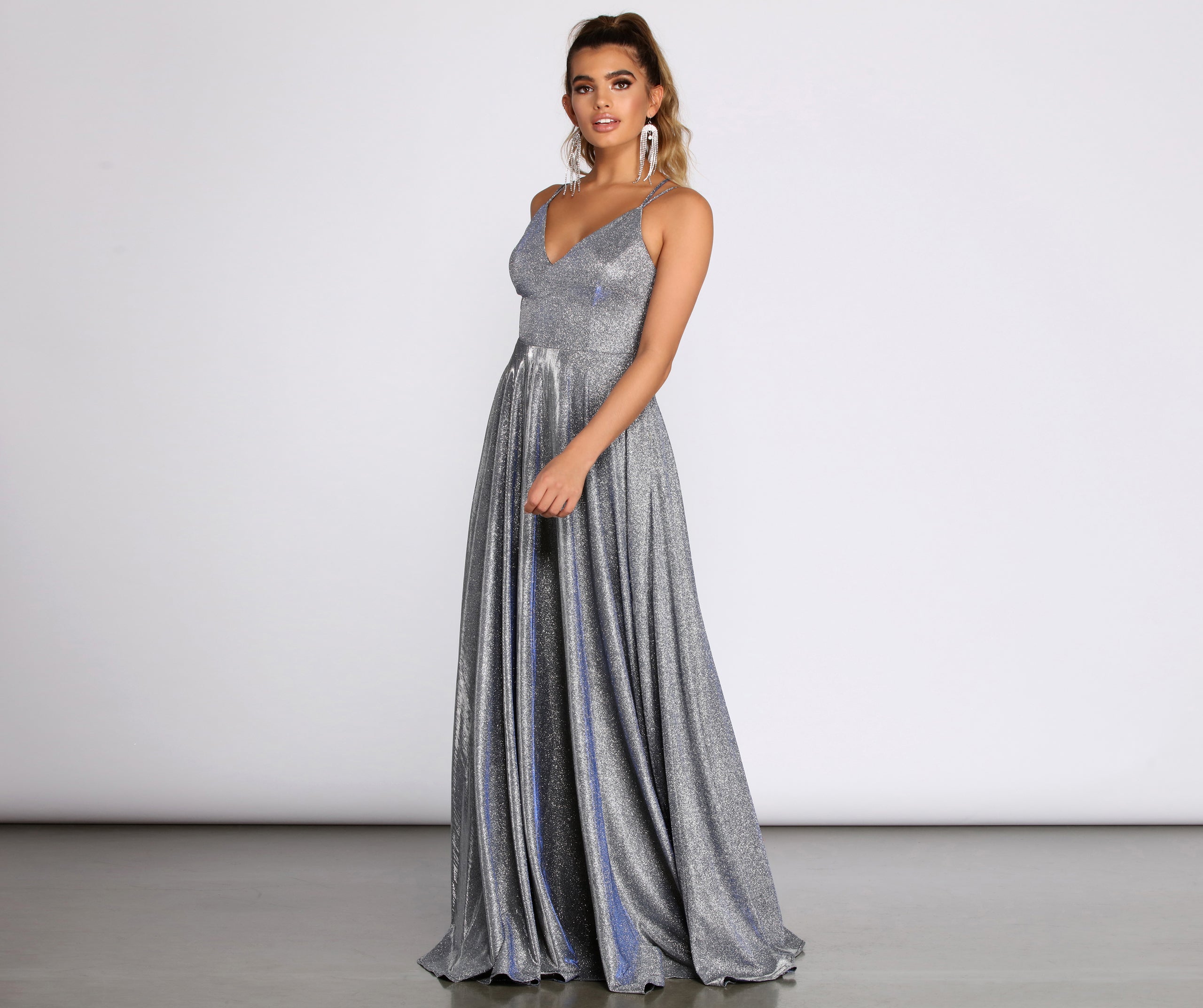 Olympia Glitter Full A-Line Dress