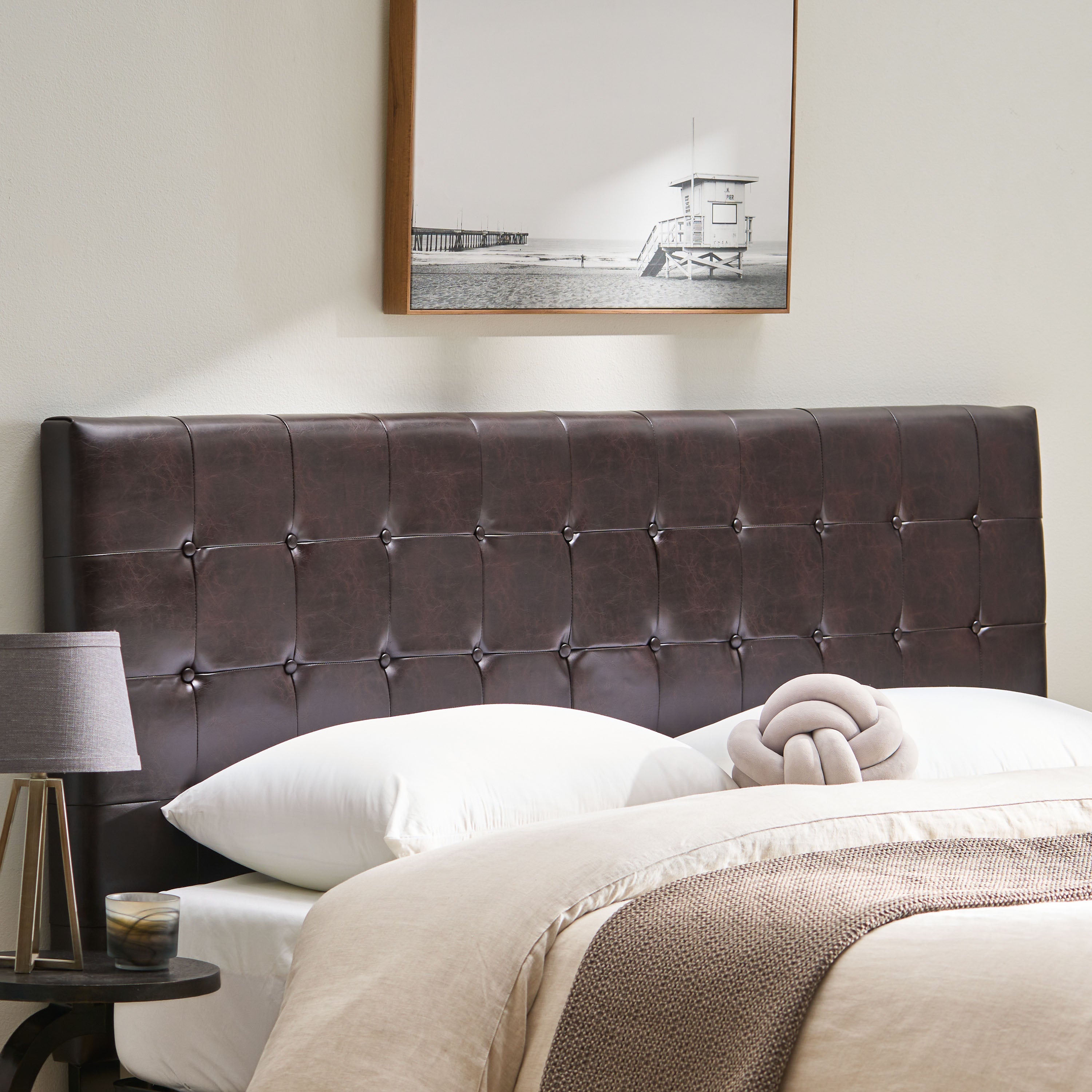 Lucca Tufted Bonded Leather King/Cal King Headboard