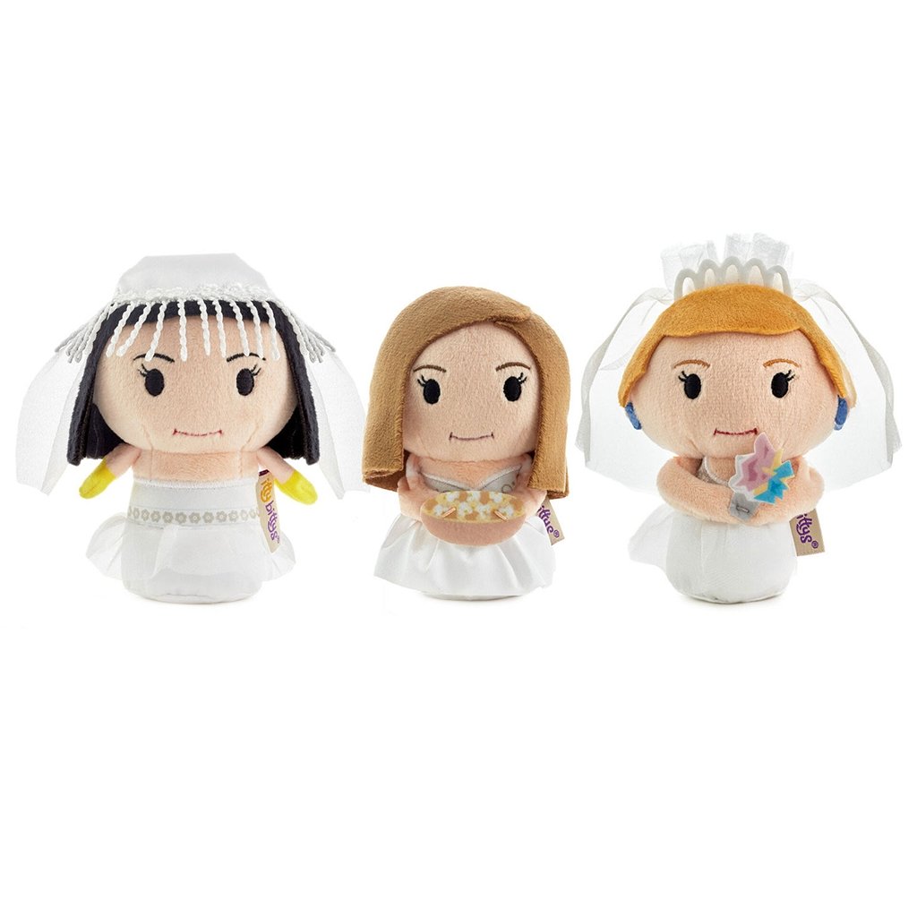 Hallmark  itty bittys® Friends Monica, Rachel and Phoebe in Wedding Dresses Plush, Set of 3