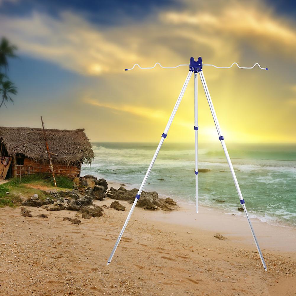 Aluminium Alloy Adjustable Telescopic Fishing Rod Stand Bracket Tripod Holder Support 5 Pole 1.2m