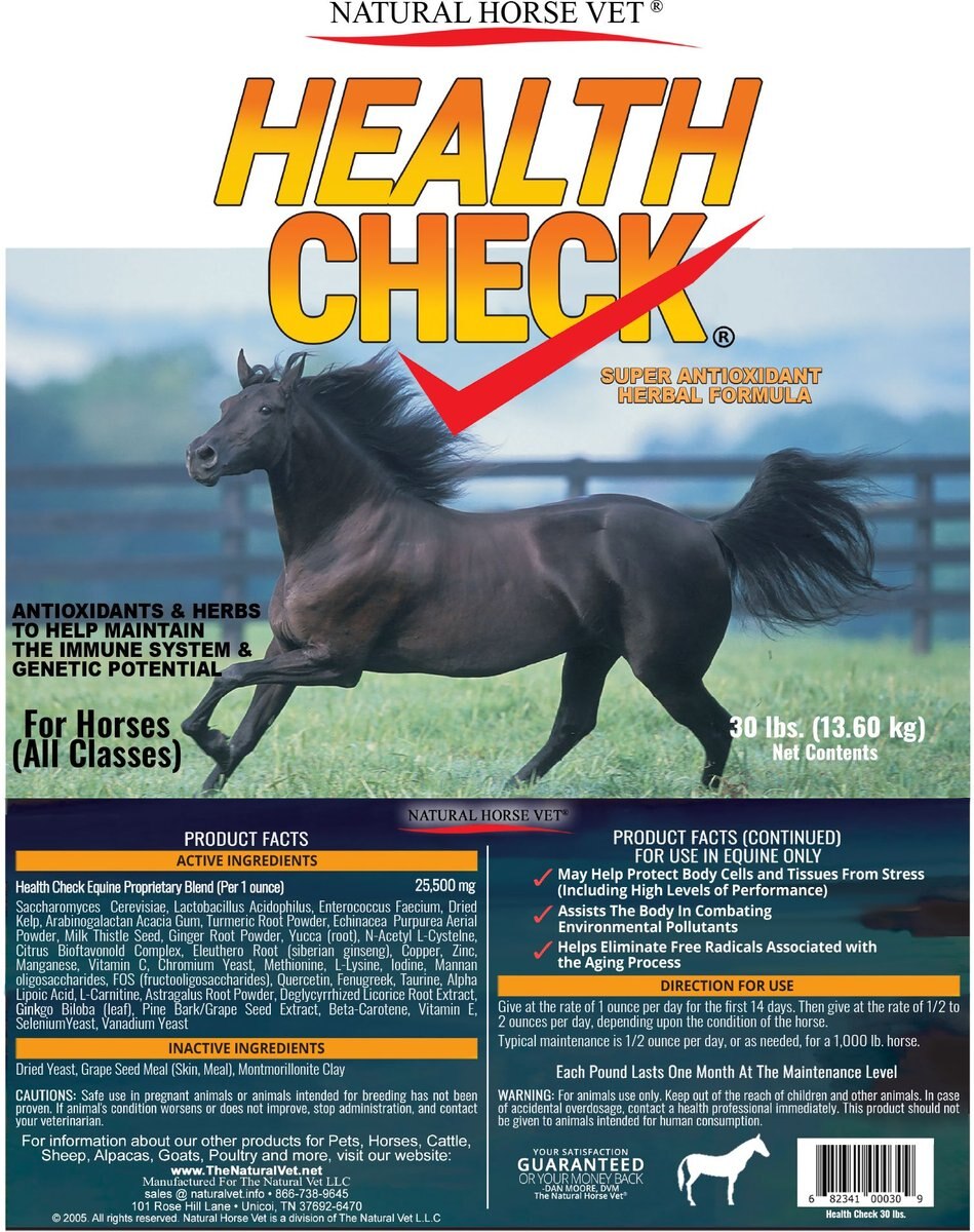 Natural Horse Vet Health Check Super Antioxidant Herbal Formula Horse Supplement