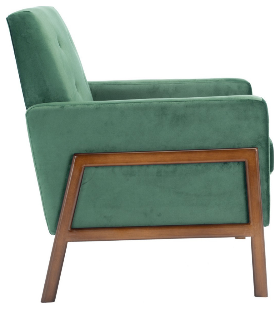 Donald Sofa Accent Chair Malachite Green Velvet   Midcentury   Armchairs And Accent Chairs   by V.S.D Furniture  Houzz