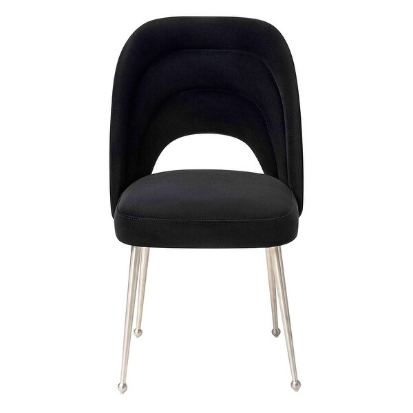 Sia Modern Velvet-upholstered Dining Chair w/ Splayed Steel Legs