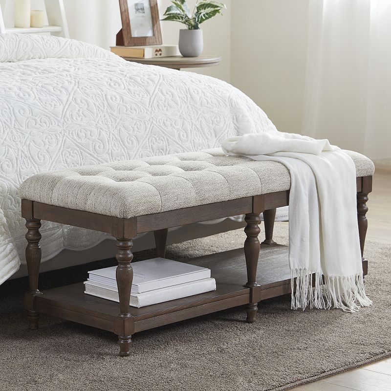 Martha Stewart Highland Button Tufted Accent Bench