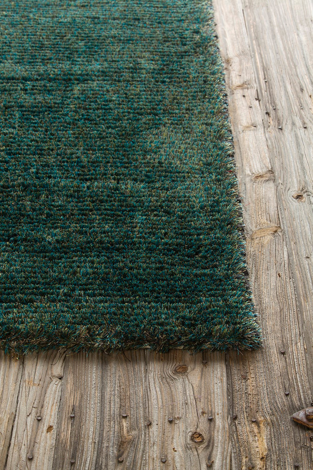 Royal Blue/Green Hand Woven Rug