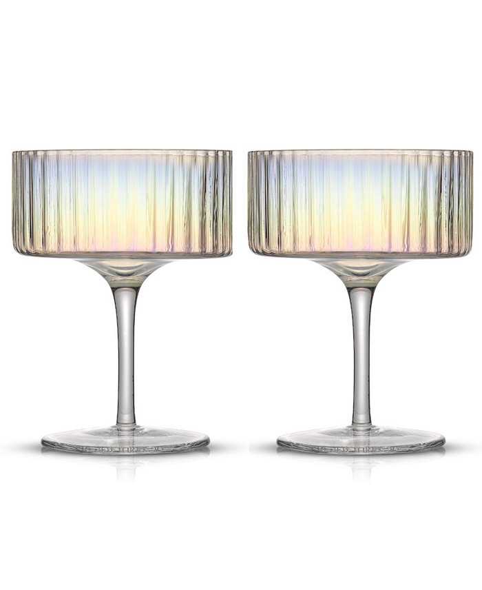 JoyJolt Christian Siriano Chroma Iridescent Coupe Martini Glasses