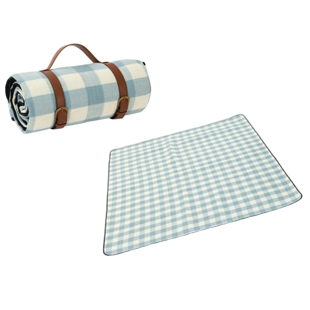 Acrylic+4mm sponge+PEVA base thicken leather plaid picnic mat foldable camping