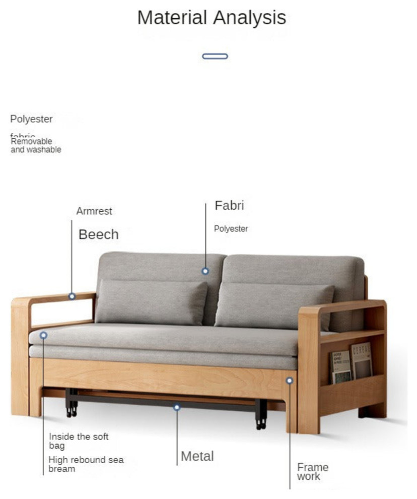 Beech Solid Wood Multi Function Sleeper Sofa   Contemporary   Sleeper Sofas   by GVAwood  Houzz