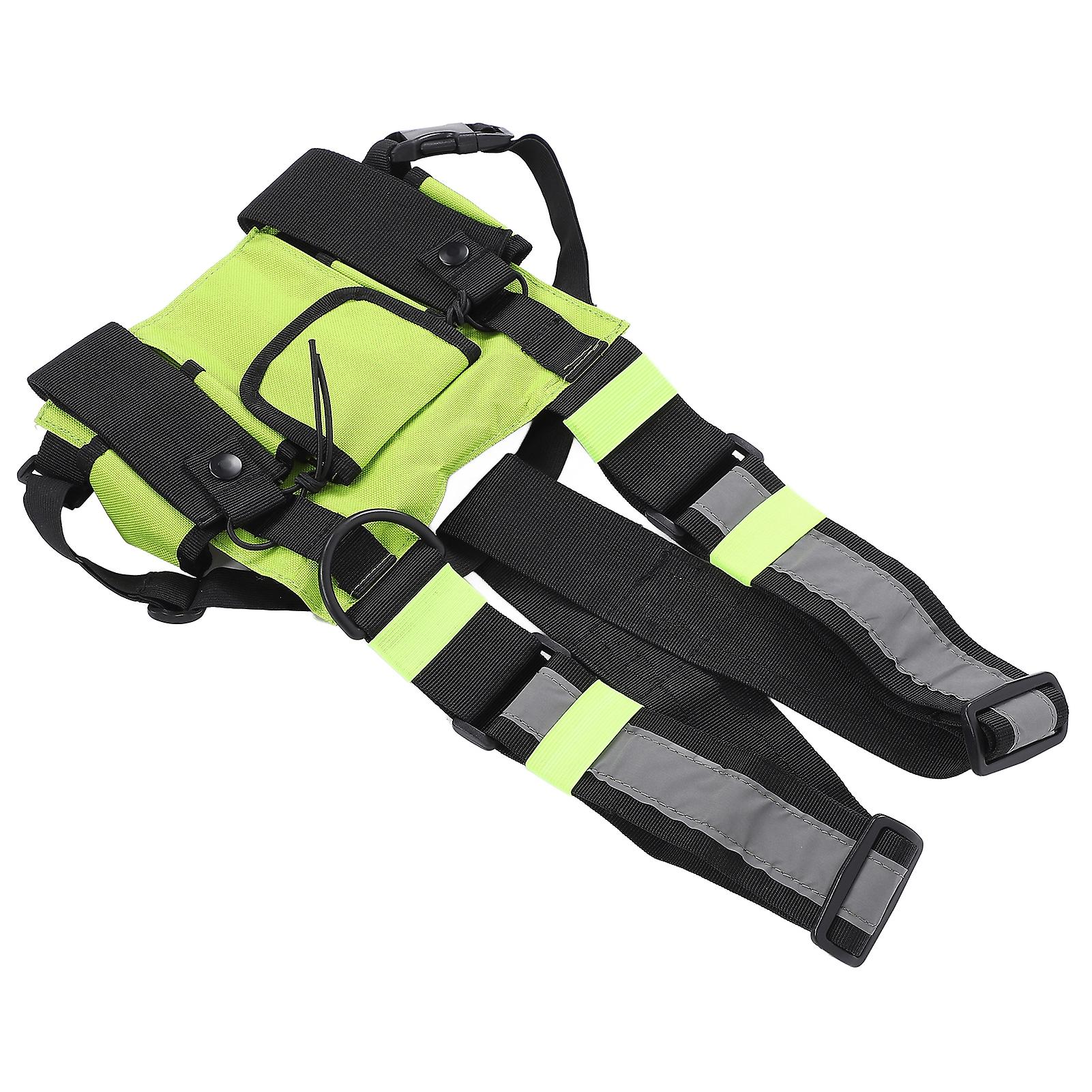 Multifunctional Nylon Waterproof Chest Bag Reflective Safety Tooling Vest For Outdoorfluorescent Green