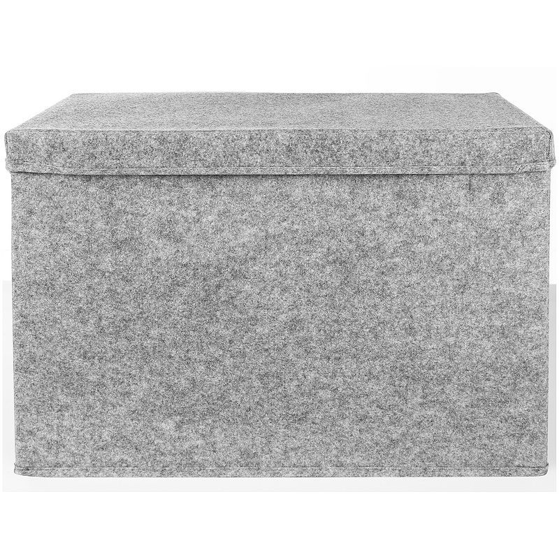 Sammy and Lou Light Gray Solid Color Felt Toy Box