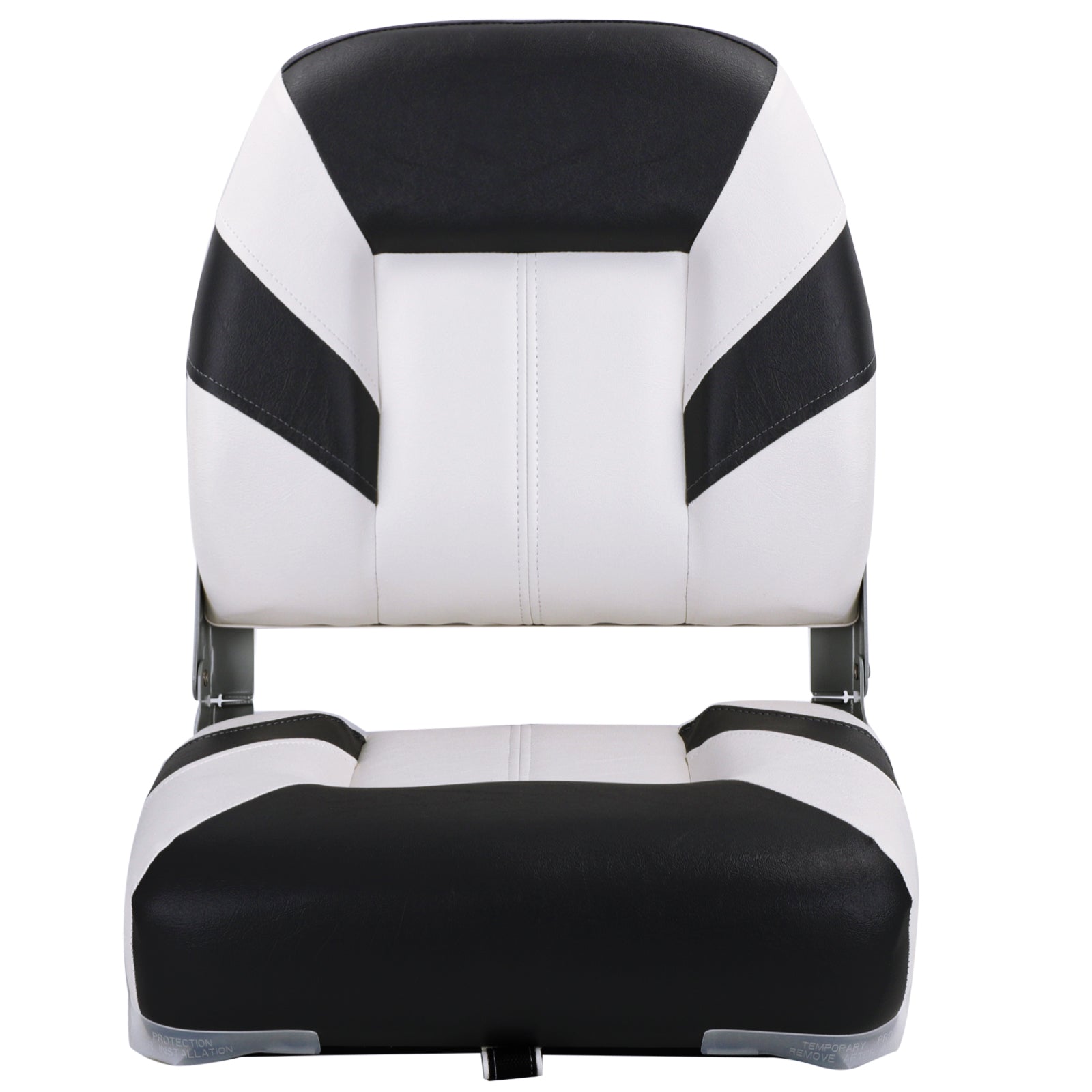 NORTHCAPTAIN Deluxe White/Black Low Back Folding Boat Seat， 1 Seat