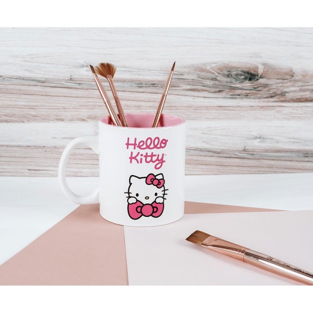 Silver Buffalo Hello Kitty Ceramic Mug Holds 20 Ounces