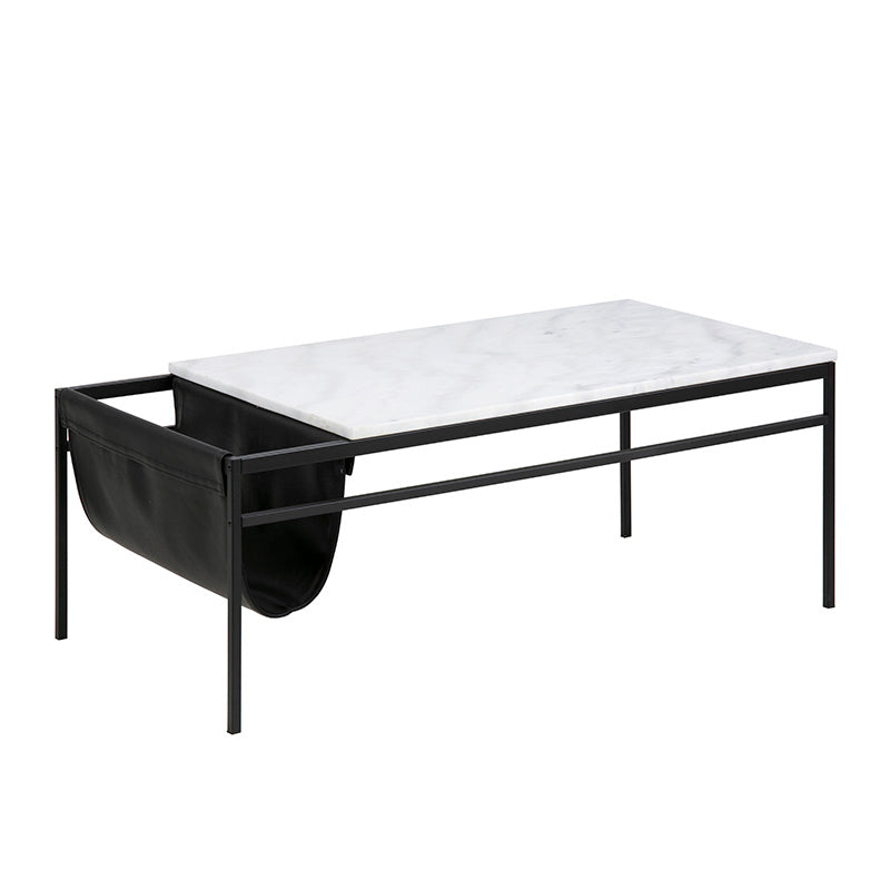 DARIEN Marble Coffee Table 115cm - White & Black