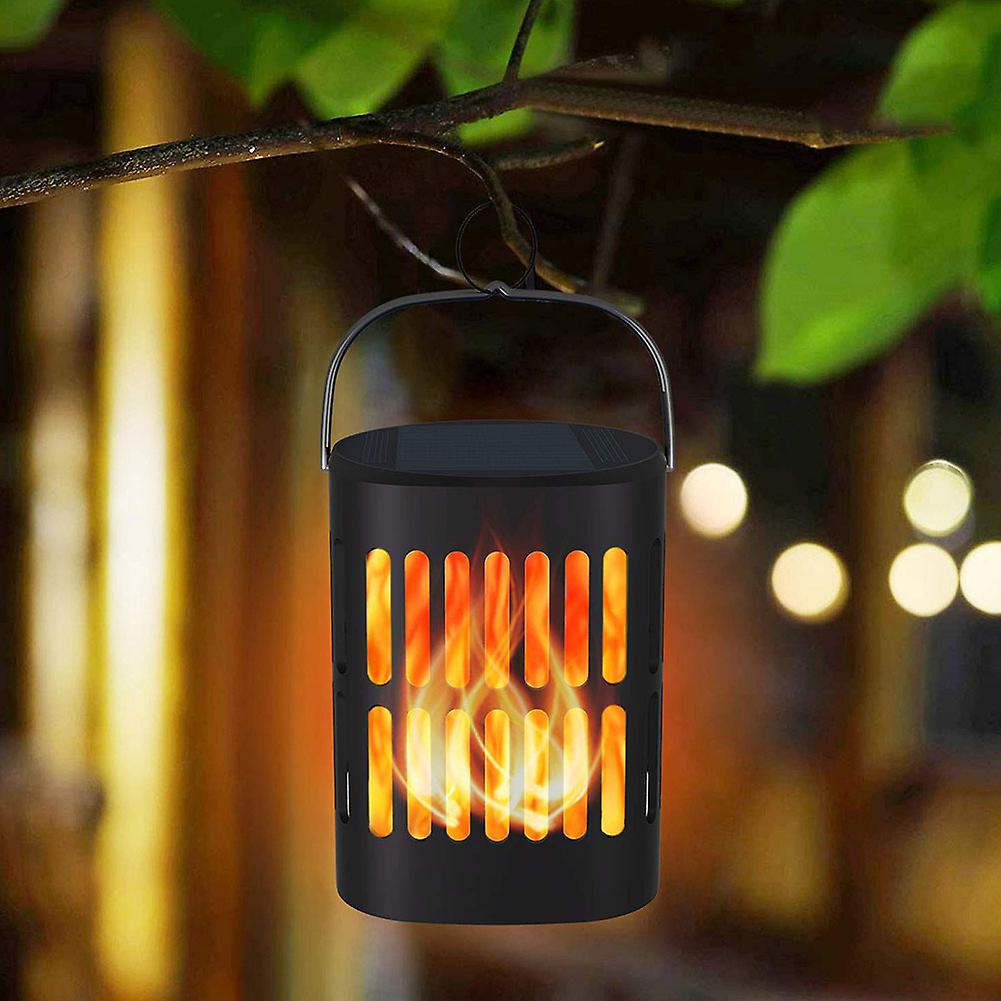 2pcs Outdoor Garden Flame Led Solar Light Waterproof Yard Hanging Lantern Lamp Decor