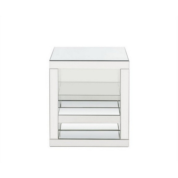 Benjara BM250272 Accent Table with Mirrored Panels...