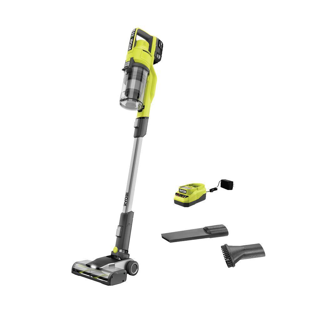 RYOBI ONE+ 18V Cordless Stick Vacuum Cleaner Kit with 4.0 Ah Battery and Charger PCL720K