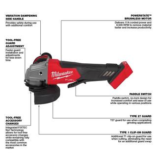 MW M18 FUEL 18V Lithium-Ion Brushless Grinder and 38 in. Impact Wrench Combo Kit (2-Tool) with 12 in. Impact Wrench 2991-22-2767-20