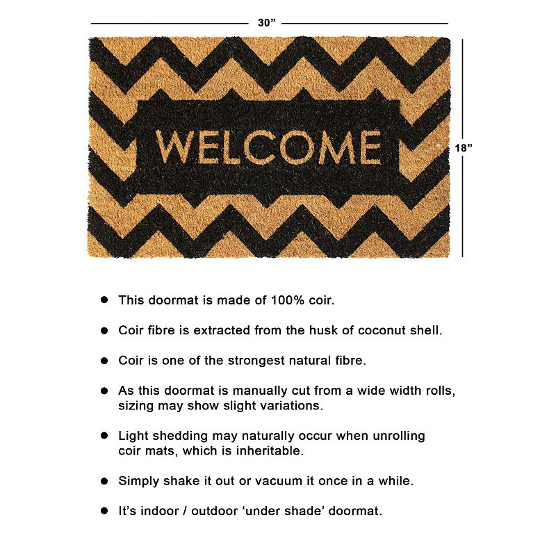 RugSmith Herringbone Welcome Doormat - 18'' x 30''