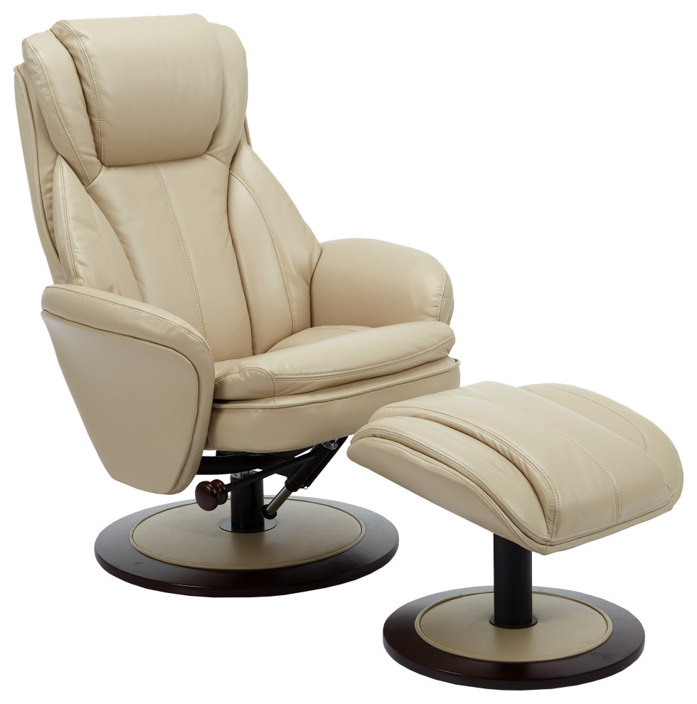 Nova Recliner and Ottoman in Cobblestone Air Leather   Contemporary   Recliner Chairs   by Progressive Furniture  Houzz