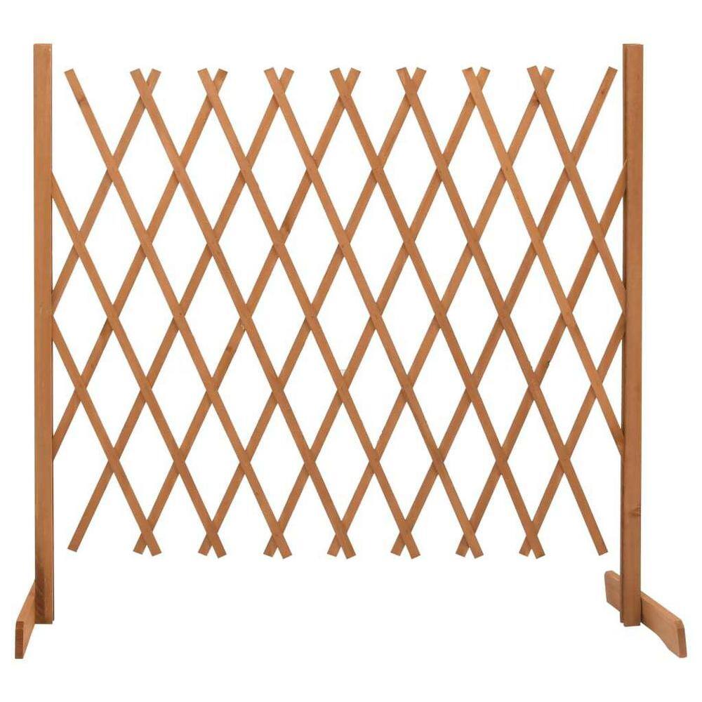 Afoxsos 70.9 in. L x 39.4 in. H Orange Firwood Garden Trellis Fence Decorative Fence HDDB1999