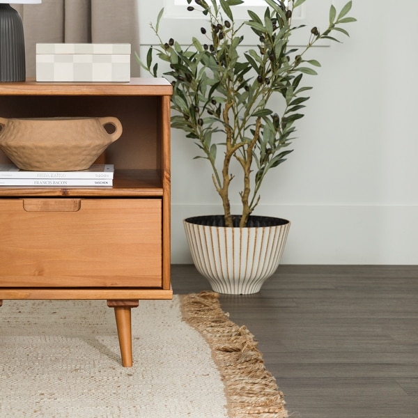 Middlebrook Mid-Century Solid Wood 1-Drawer Side Table