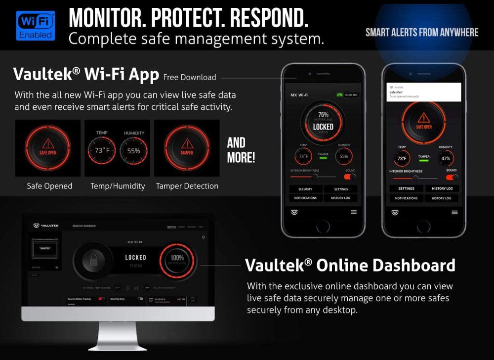 Vaultek Safe NMX WiFi Smart Safe WiFi 8 Pistol Capacity ;