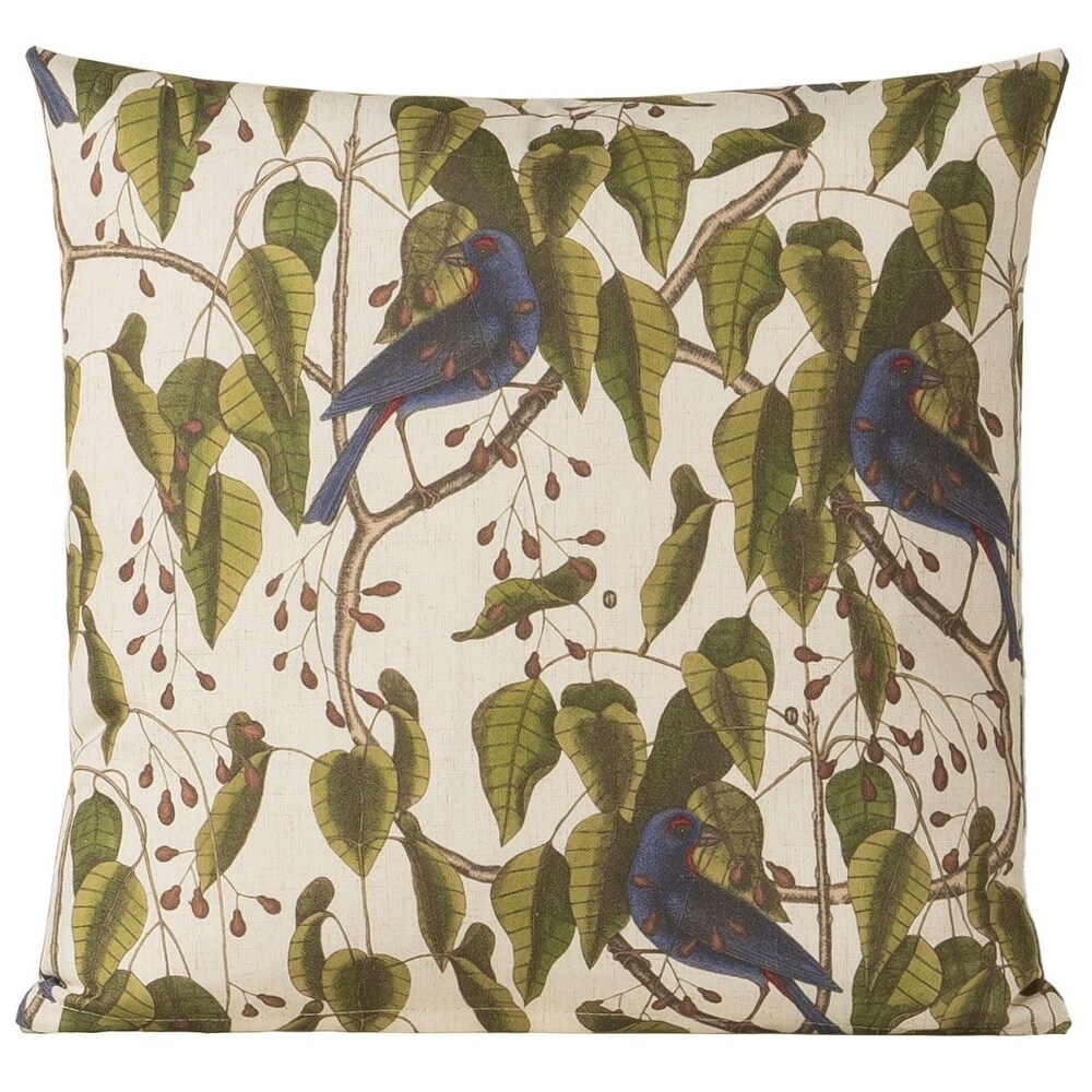 Smithsonian Bluebirds in Paradise Throw Pillow