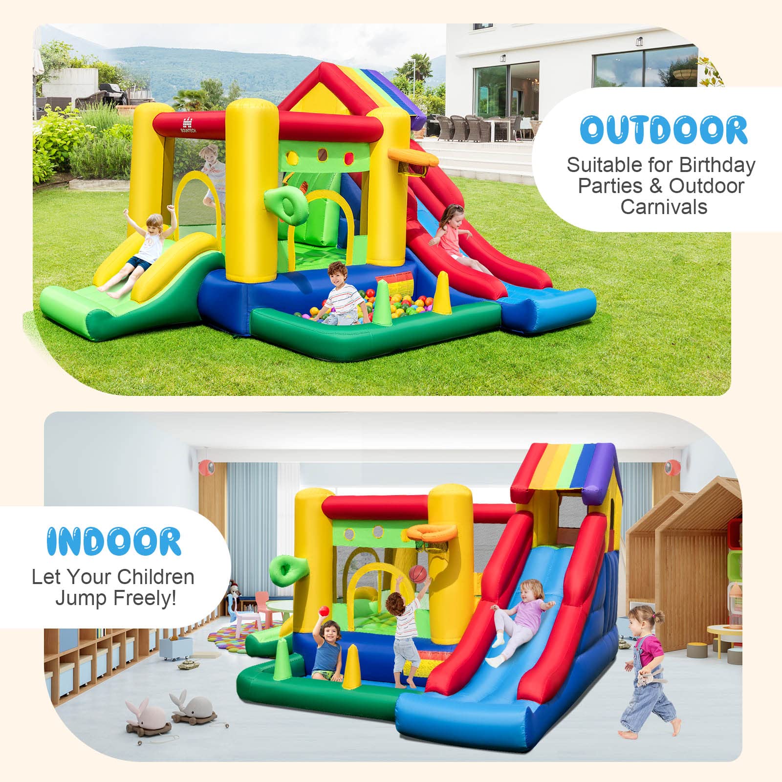 BOUNTECH Inflatable Bounce House with Ball Pit