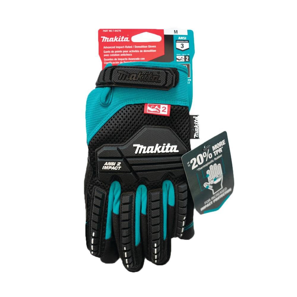 Makita Advanced ANSI 2 Impact Rated Demolition Gloves Medium T-04276 from Makita