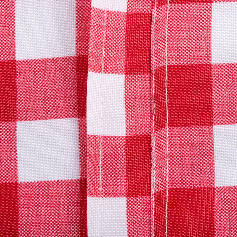 Red and White Checkered Pattern Outdoor Round Tablecloth with Zipper 60”