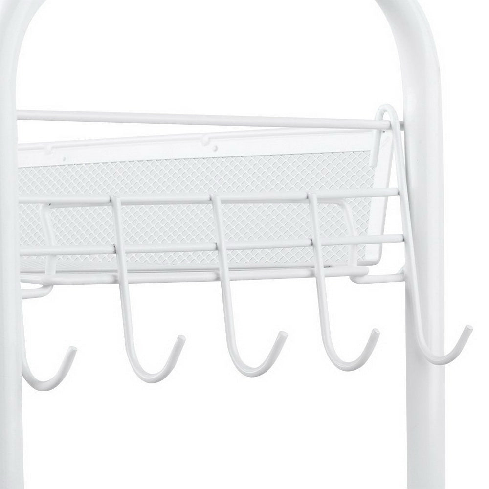 Tcbosik Movable 3 Layers Storage Cart with Hook Storage Rack Shelf Organizer For Kitchen Bathroom