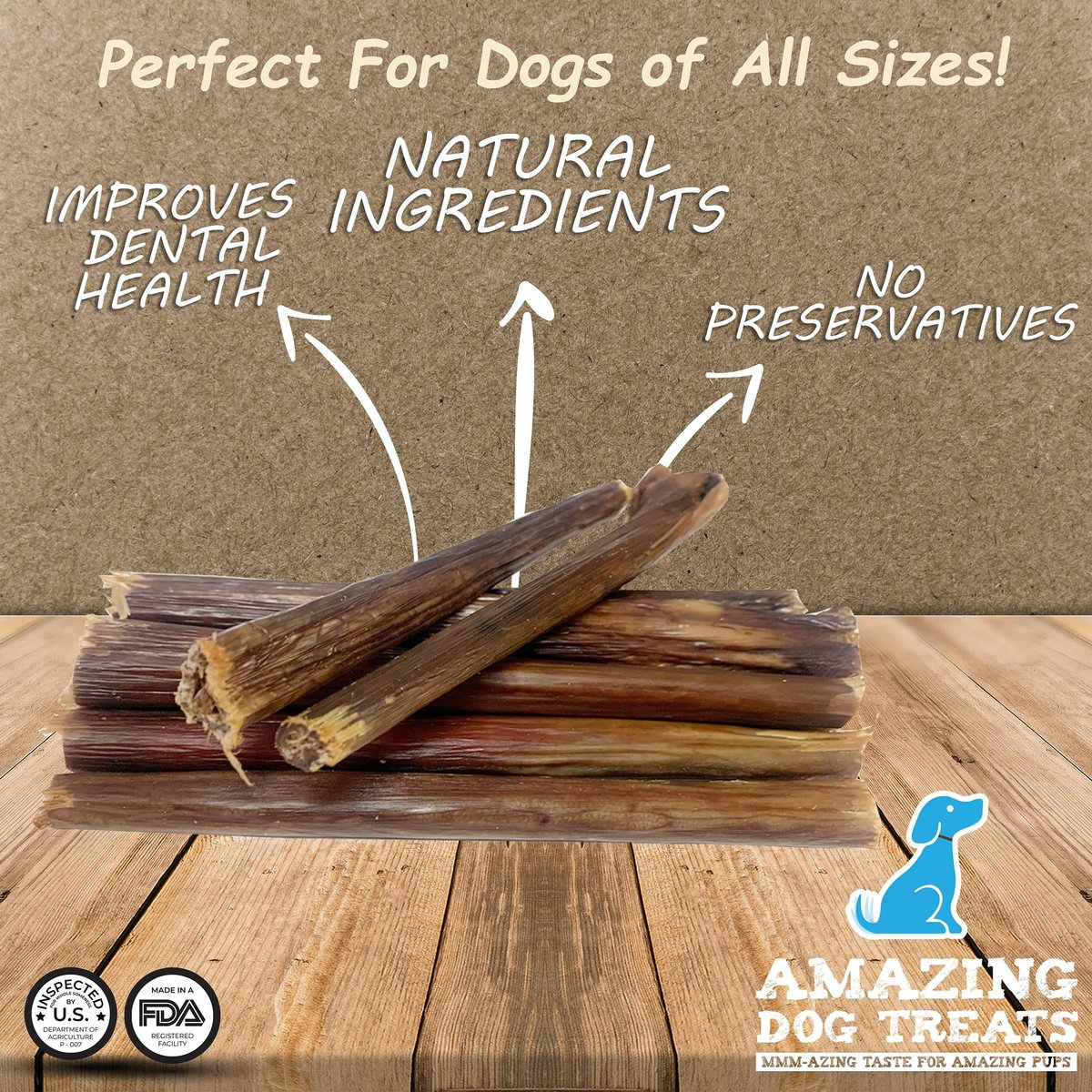 Amazing Dog Treats Beef Esophagus Stick Jerky Dog Treats， 15 count