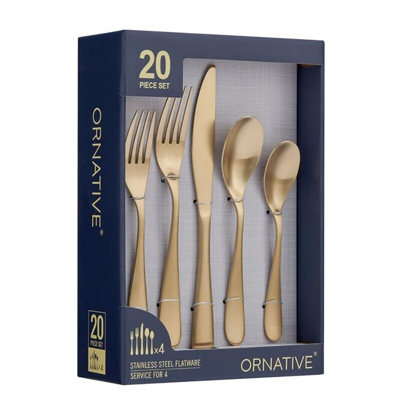 Ornative Percival 18/0 Stainless Steel 20 Pieces Flatware Set   10.63\