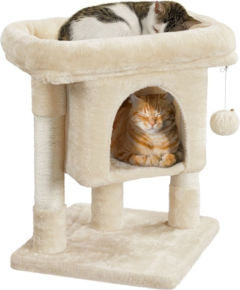 Yaheetech 2-Level 23.5-in Plush Cat Tree and Condo