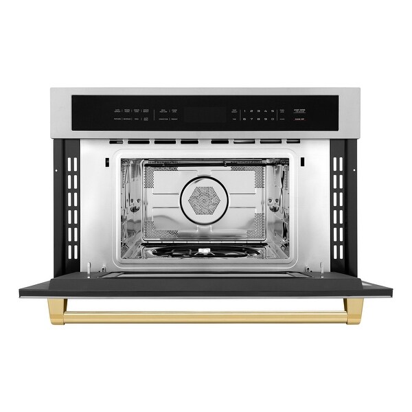 ZLINE Autograph Edition 30” 1.6 cu ft. Built-in Convection Microwave Oven in Stainless Steel and Gold Accents