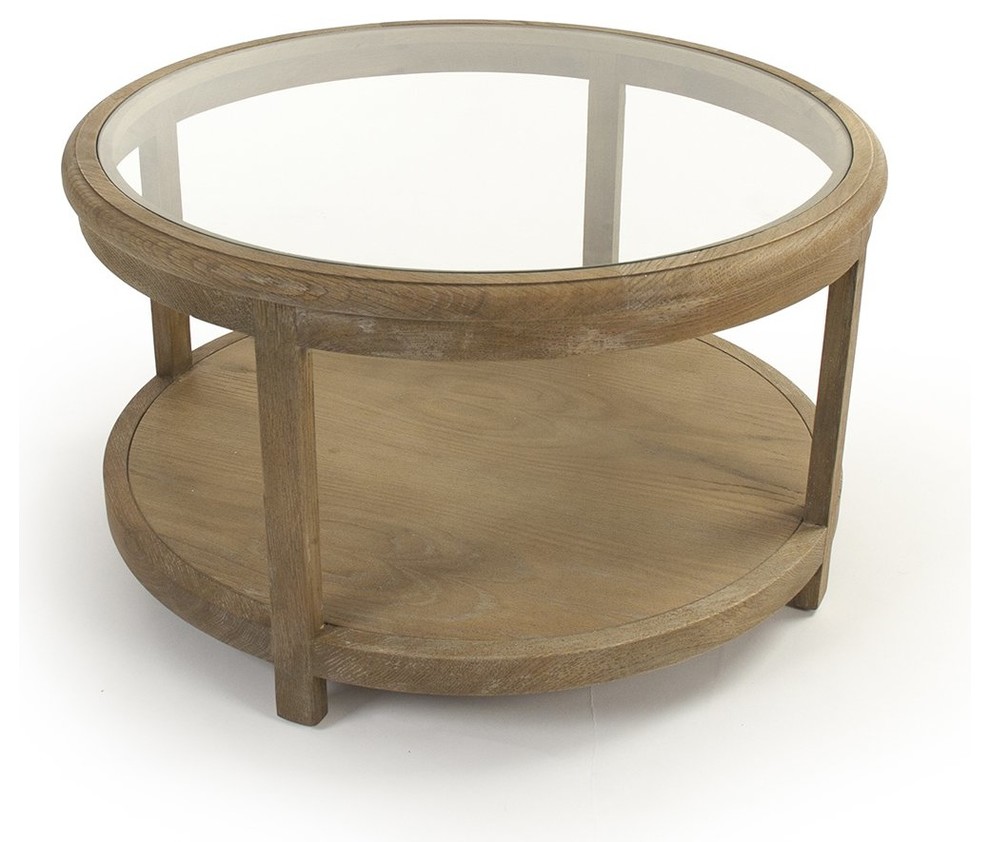 Odo Coffee Table  Brown and Clear   Farmhouse   Coffee Tables   by Nook  ampCottage  Houzz