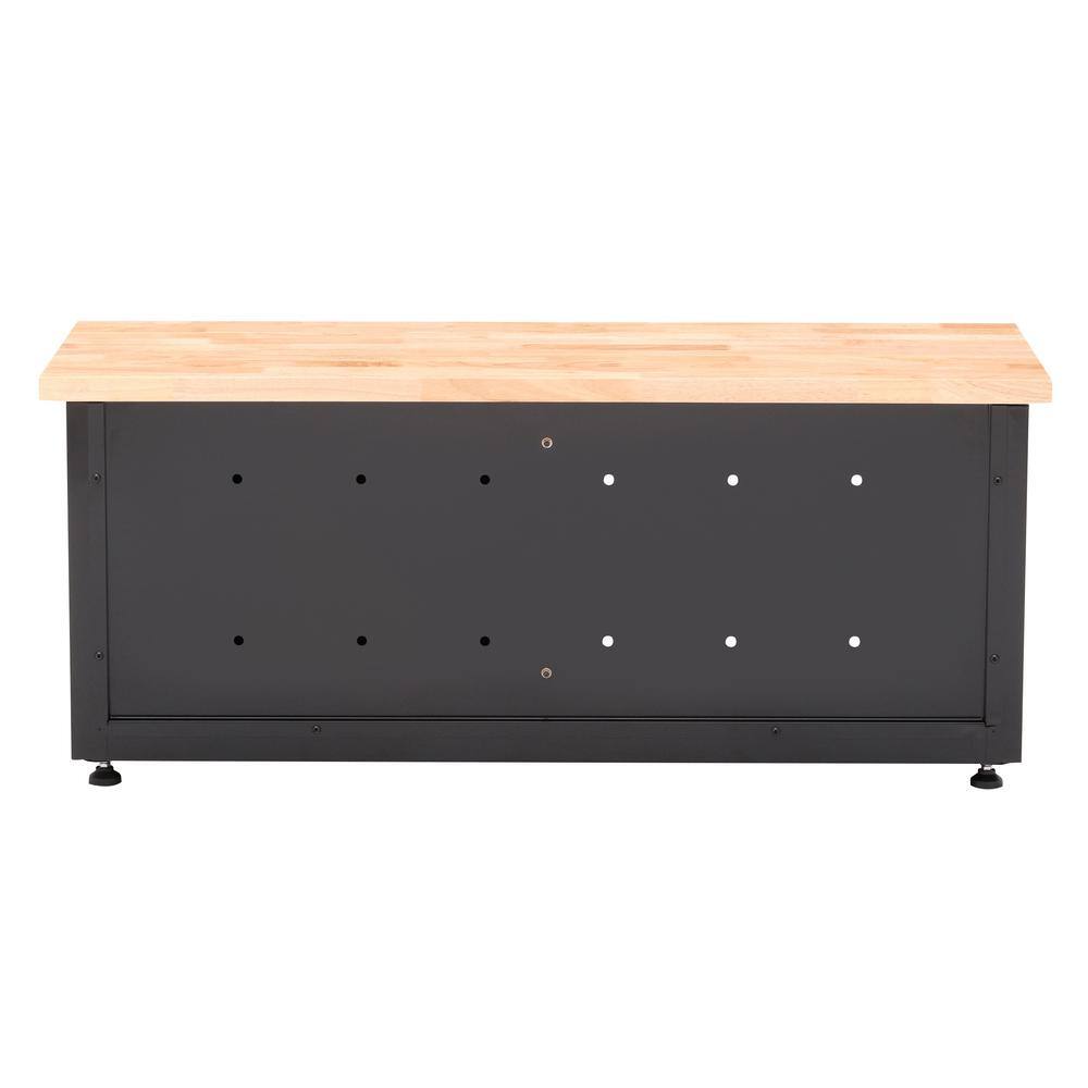 Husky G4802B-US Steel Storage Bench in Black (48 in. W x 20 in. H x 18 in. D)