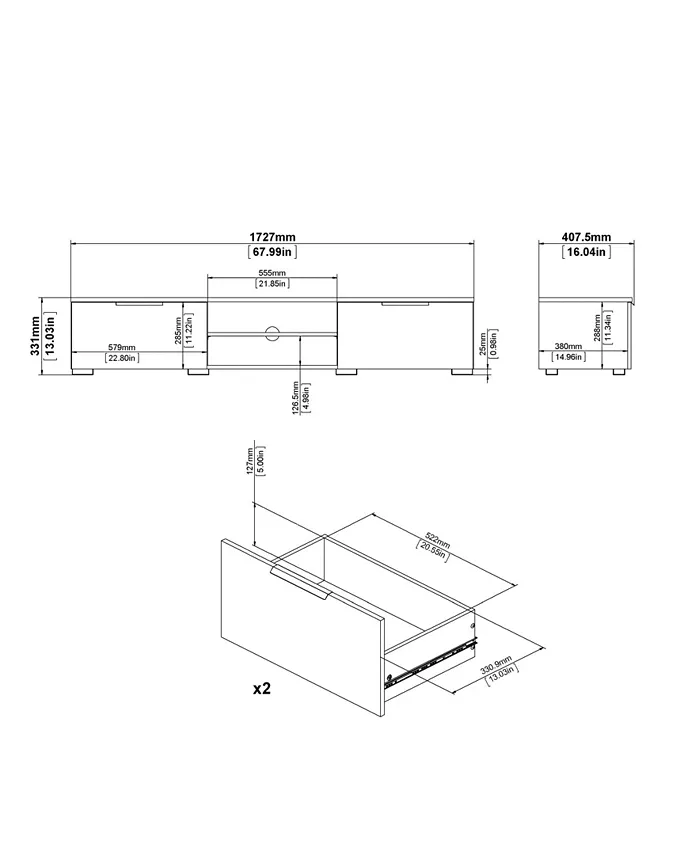 Tvilum Match 2-Drawer TV Stand