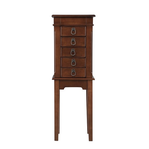 Hives and Honey Meg Walnut Jewelry Armoire - 11.5