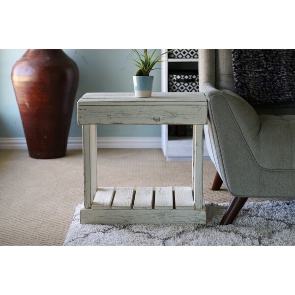 Slatted Reclaimed Wood End Table