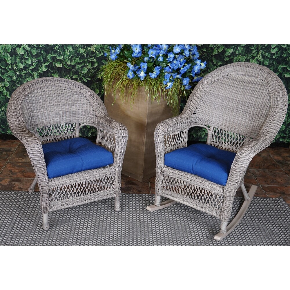 Outdoor Solid Navy Single Cushion Set of 2   19 in x 19 in