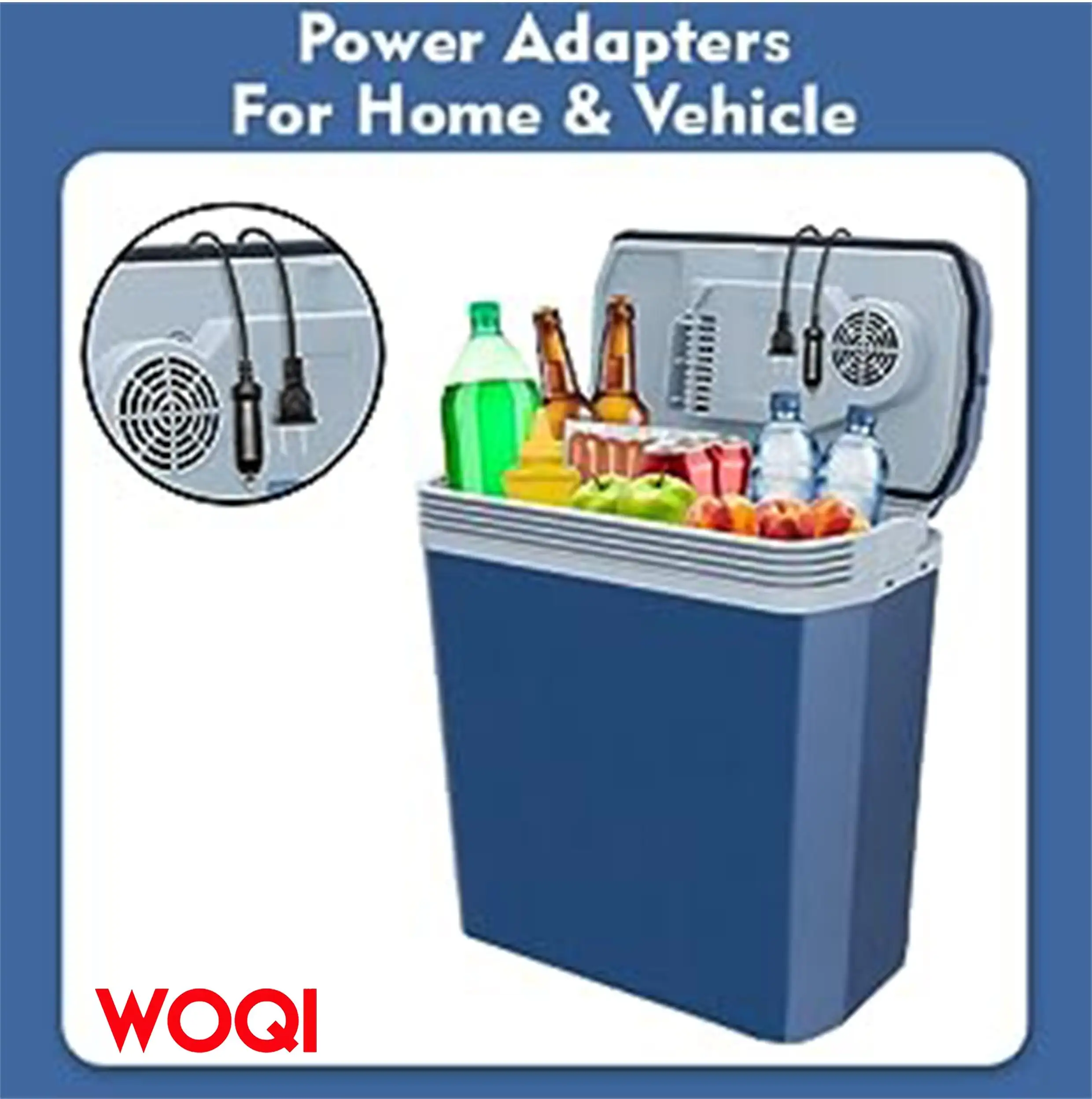 WOQI electric cooler and heater  portable thermoelectric  refrigerator  for camping  travel  and picnics