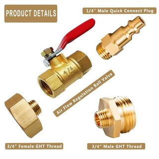 Dyiom 2-Pack Heavy-Duty 34 in. Solid Brass Garden Hose Shut Off Valve with 10 Extra Rubber Washers B08M5F3JKJ