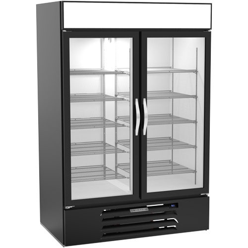 Beverage-Air MMR49HC-1-B - MarketMax Refrigerated Merchandiser， 2 Glass Doors， Black， LED，