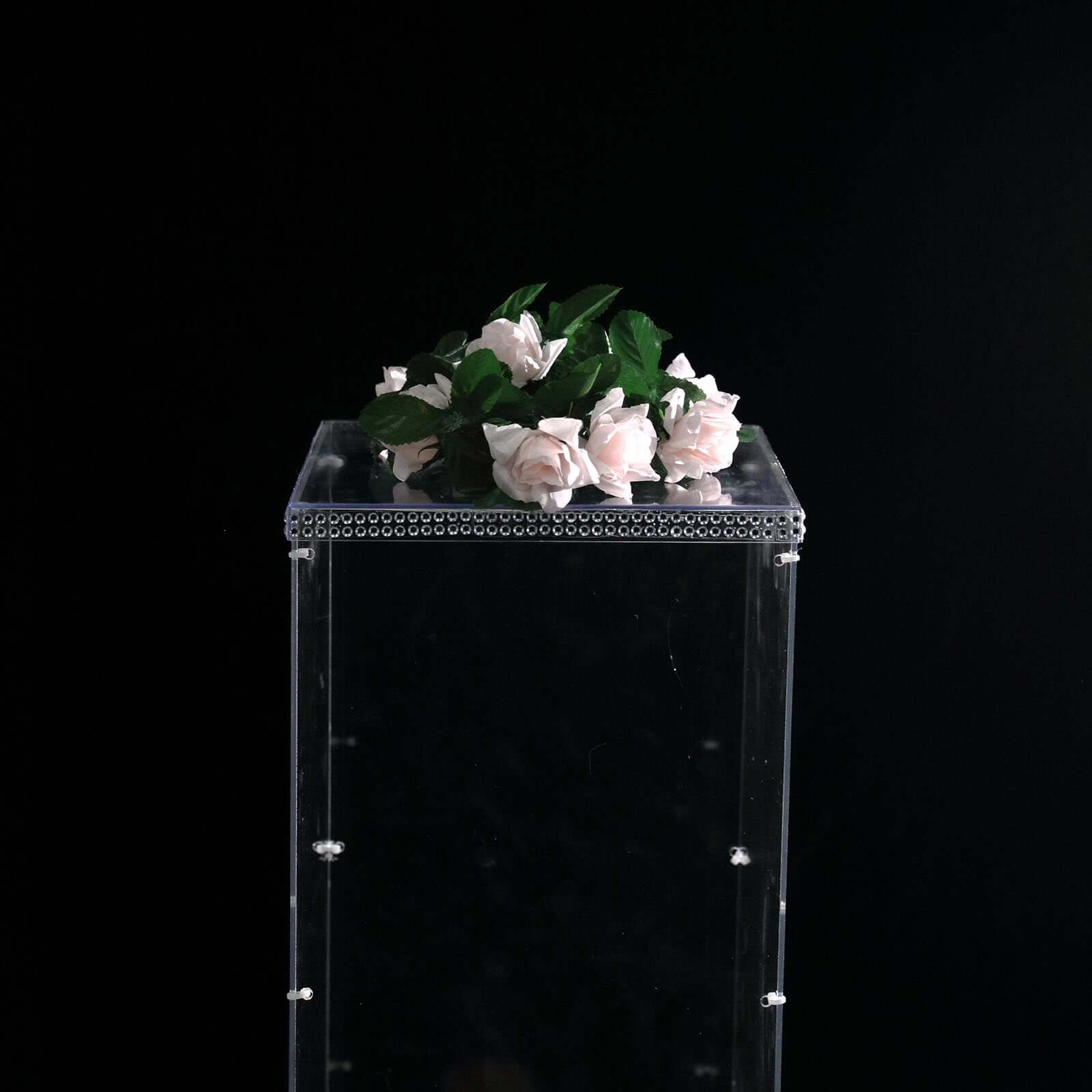 Clear Acrylic Pedestal Riser, Transparent Display Box with Interchangeable Lid and Base 32