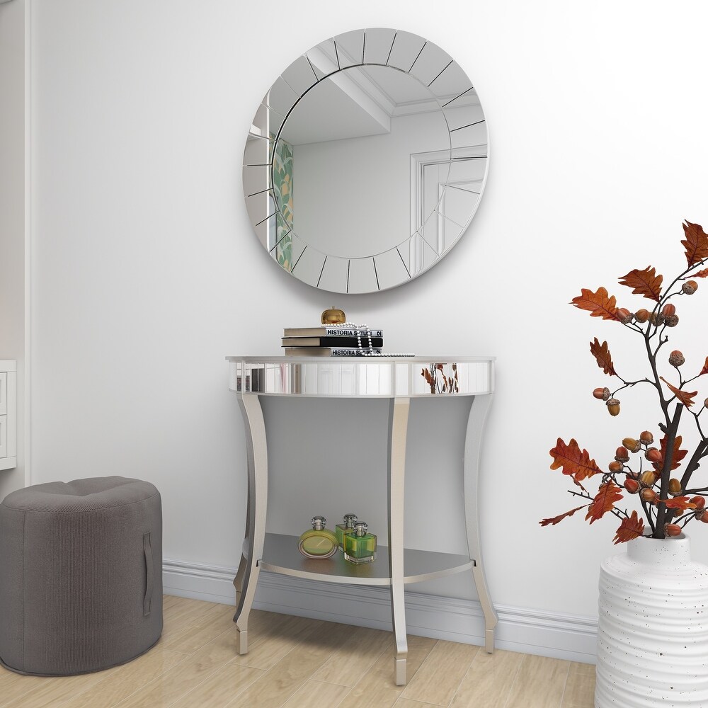 White Fir Glam Console Table with Mirror (Set of 2)   32 x 14 x 32