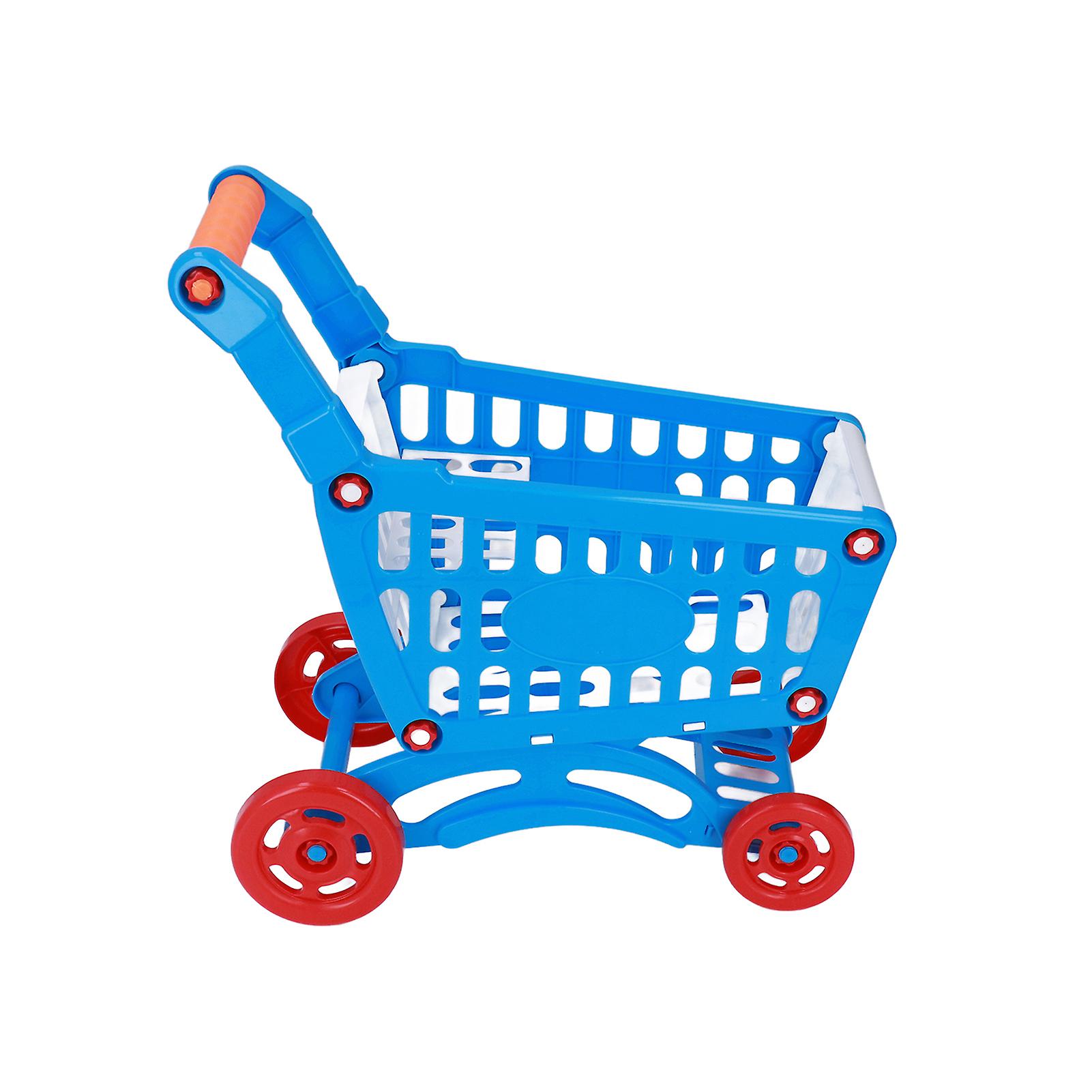 Kids Shopping Cart Set Educational Kids Shopping Cart Play Food Toys For Learning Developmentblue