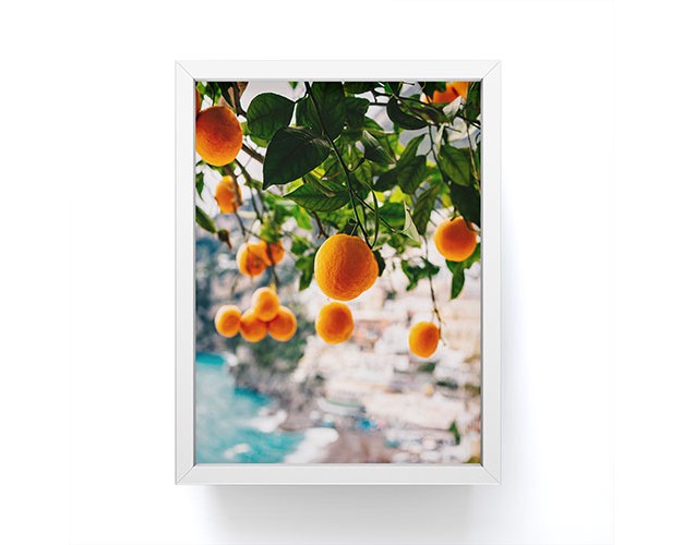 Bethany Young Photography Amalfi Coast Oranges Framed Mini Art Society6